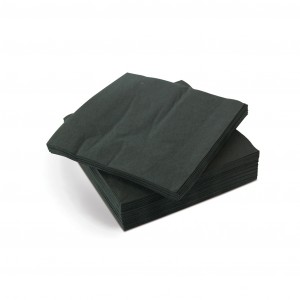 Napkin Quilted 1/4 Fold Cocktail Black